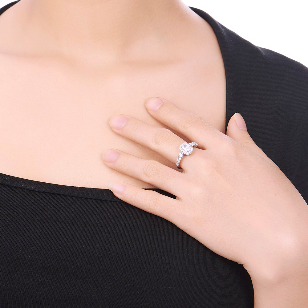 Nhẫn bạc đính đá hột xoàn - Hình ảnh 6