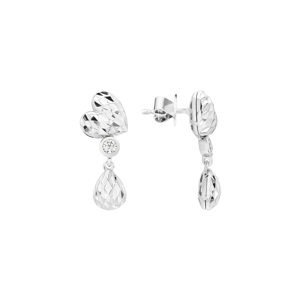 Bông tai vàng trắng Ý 18K đính đá CZ - Hình ảnh 2