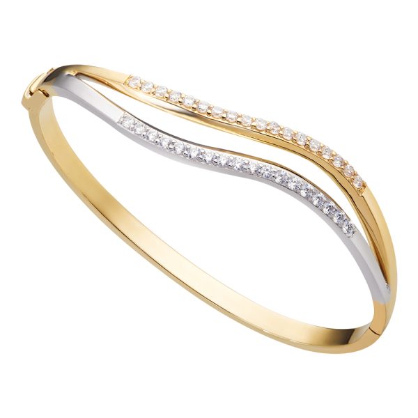 Vòng tay vàng 18K đính đá CZ