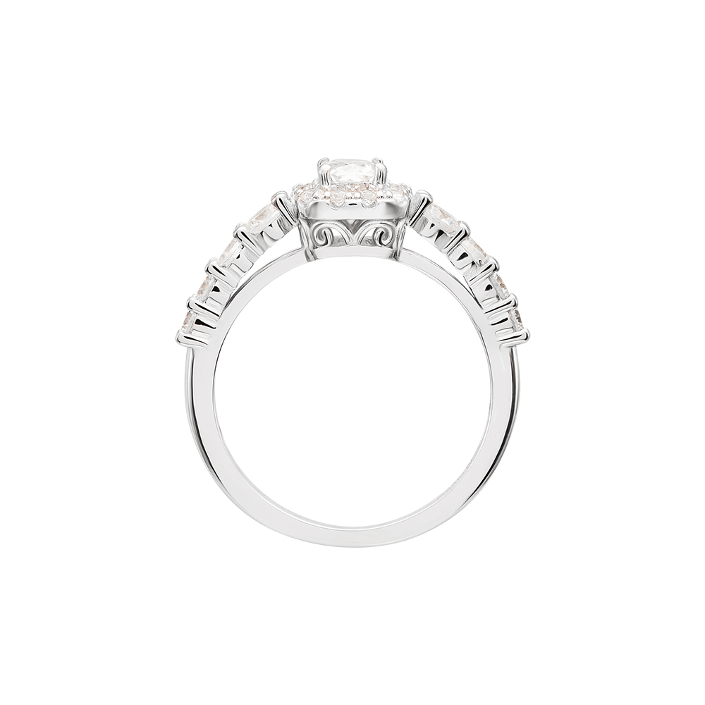 Nhẫn bạc đính đá hột xoàn - Hình ảnh 3